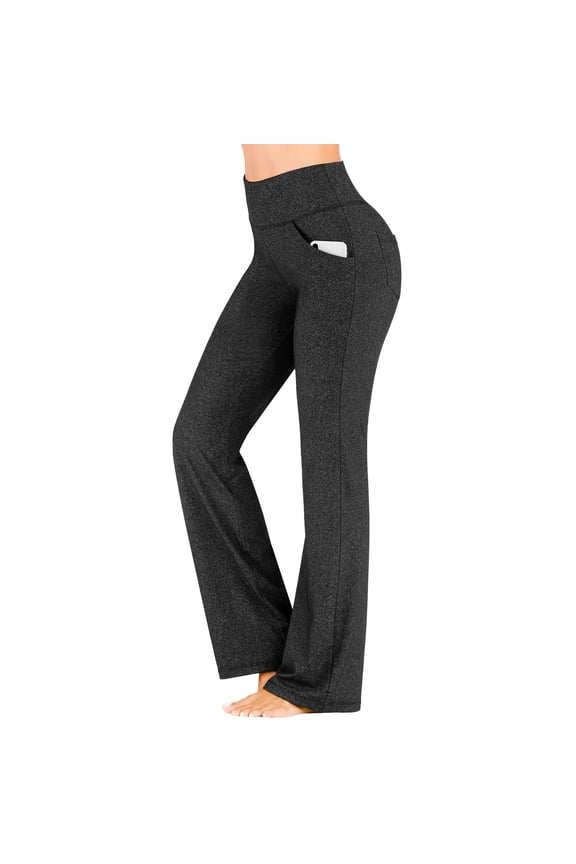 yoga pants women Womens Yoga Pants Pockets High Waist Workout Pants Casual Trousers yogalicious leggings Black + L