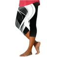 Pxkloy 3D Printed Capri Leggings for Women High Waist Yoga Workout Gym