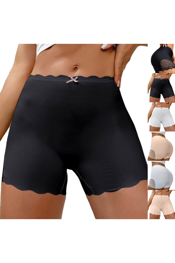 Anti Chafing Shorts Women Soft Cooling Slip Shorts for Under Dresses Boyshorts Panties Solid High Waisted Boxer Briefs Underwear Clearance Items Khaki,L