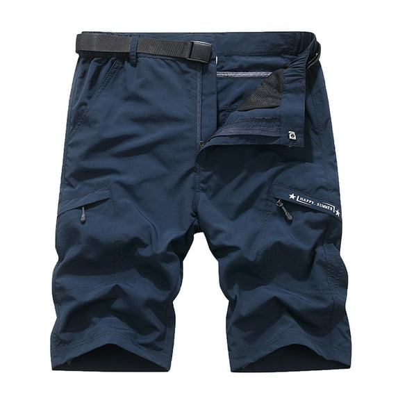 Pxkloy Big and Tall Cargo Shorts for Men Casual Fashion Summer 2025 Pants Tactical Loose Quick Dry Trousers Hiking Outdoor Fishing Shorts with Zipper Pockets Blue,XXXL