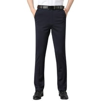 Pxkloy Big and Tall Work Pants for Men Business Golf Dressy Pants Straight Quick Dry Trousers Lightweight Plain Comfy Pants 2025 Navy,42