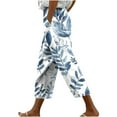 thumbnail image 1 of Pxkloy Capri Flowy Pants for Women Floral,Lightweight Women Cotton Crop Capris Floral Print High Rise Casual Solid Linen Dressy Capri Pants for Women Loose Fit Multicolor, 1 of 5