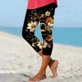 thumbnail image 1 of Pxkloy Capri Leggings for Women Plus Size High Waisted Capris Cute Bee Printed Graphic Yoga Cropped Trousers 2025 Summer Gym Pants Multicolor,XXXL, 1 of 4