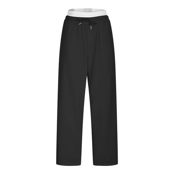 Pxkloy Cargo Joggers Pants for Men Drawstring Elastic Waist Chino Pants Outdoor Hiking Jogging Track Pants Slim Fit Casual Pockets Trousers Black,L