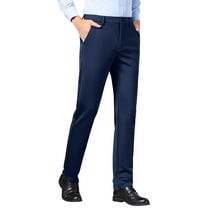 Pxkloy Mens Lightweight Dress Pants Business Work Golf Dressy Pants Straight Leg Quick Dry Trousers Plain Comfy Pants 2025 Blue,32