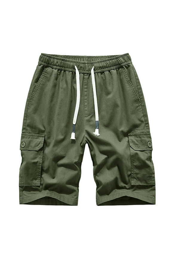 Mens Shorts Cargo Shorts for Men Big Tall,Men's Elastic Waist Cargo Shorts Casual Big and Tall Relaxed Fit Outdoor Work Shorts 2024 Army Green