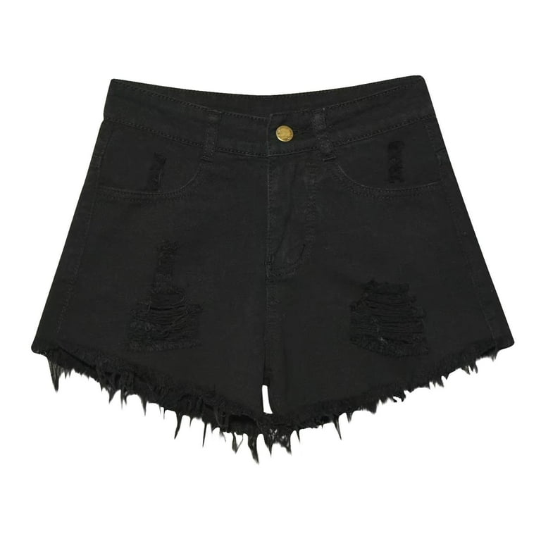 Pxkloy Plus Size Shorts for Women Denim Slim Fit High Waist Denim