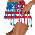 thumbnail image 1 of Pxkloy Short Tennis Skirts for Women American Flag Print Workout Skorts Athletic Running Golf Skorts High Waist Stretchy 2 in 1 Skirts with Shorts Summer 2025 Multicolor,L, 1 of 5