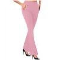 Pxkloy Women Bootcut Work Flare Pants Trendy Business Casual Trouser Solid Color Yoga Workout Slacks High Waist Stretch Tummy Control Office Pant 2025 Pink XXL