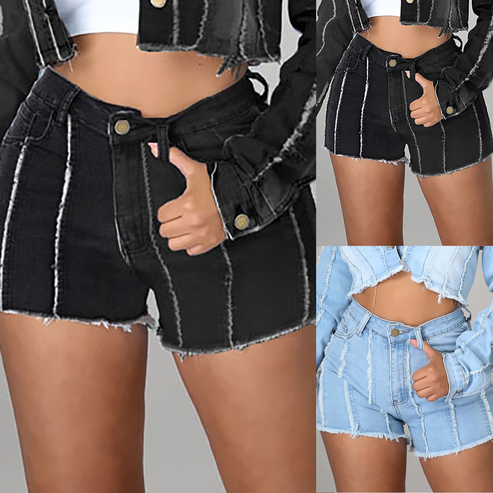 Women's High Waisted Ripped Denim Shorts Cut Off Destroyed Hole