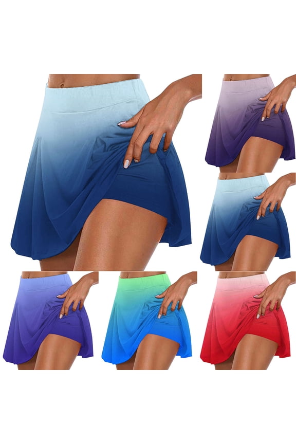 Women's Athletic Skorts Lightweight Tennis Skirts Inner Shorts Trendy Tie-Dye Printed Workout Sports Pickleball Skort Pink,M