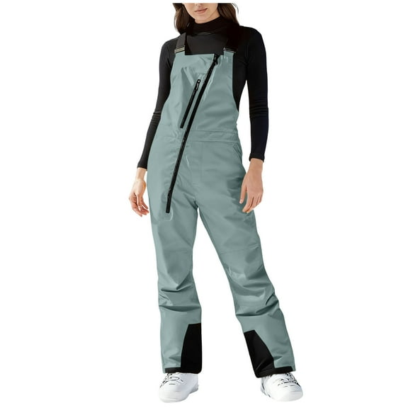Pxkloy Women's Snow Ski Overalls Insulated Waterproof Windproof Ski Bib Overalls Outdoor Snowboarding Sport Pant 2025 Trendy Clothes Green,XL