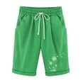 thumbnail image 1 of Pxkloy Womens Bermuda Shorts High Waist Drawstring Linen Shorts Knee Length Dandelion Print Shorts Casual Dressy Summer 2025 Shorts Green,M, 1 of 4