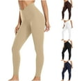 thumbnail image 1 of Pxkloy Womens Crossover Leggings High Waisted Soft Athletic Yoga Pants V Cross Waist Tummy Control Gym Workout Running Pants Deal Of The Day Clearance Khaki,XXL, 1 of 7
