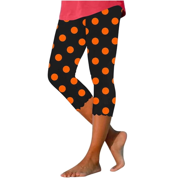 Pxkloy Womens Gradient Capri Leggings,Capri Leggings for Women 2024 Casual Summer Cropped Pants Stretch Slimming Workout Yoga Pants Graphic Leggings Orange