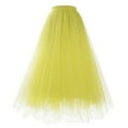 thumbnail image 1 of Pxkloy Womens Layered Puffy Tulle Skirt Midi A Line Elastic Waist Outfit Prom Party Tutu Costume 2026 Yellow,L, 1 of 2