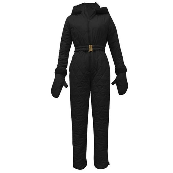 Pxkloy Womens One Piece Snowsuit Winter Onesie Warming Ski Suit Plus Size Baggy Ski Outfits Outdoor Sports Cute Ski Jumpsuit Skiwear 2025 Black,XXXXXL