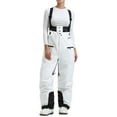 thumbnail image 1 of Pxkloy Womens Winter Snow Bibs Waterproof Thicken Warm Bib Overalls Outdoor Snowboarding Athletic Pants Ski Overalls With Pockets White,L, 1 of 6