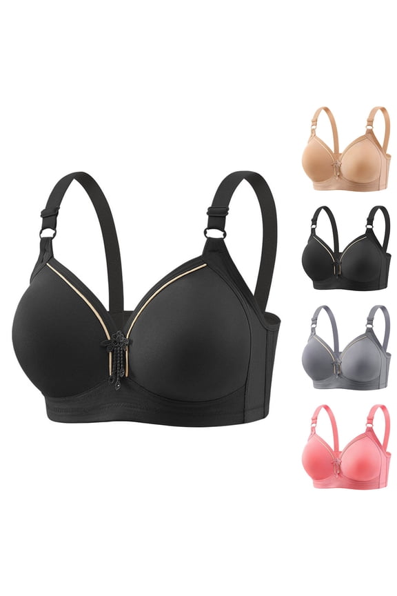 Bras for Women No Underwire Seamless Bra Comfort Push Up Full Coverage Everyday Bra Adjustable Straps Bralettes for Big Breast L