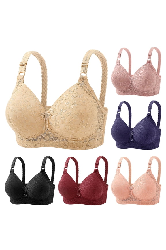Bras for Women Wireless Everyday Bra Comfy Adjustable Strap Bralettes Full Coverage Lift Up Bralette for Older Women Watermelon Red XXL