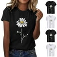 thumbnail image 1 of Pxxlle Casual T Shirts for Women Trendy Daisy Flower Graphic Tees Comfy Short Sleeve Cotton Tshirt Shirts Loose Fitted Crewneck Tshirts (White S), 1 of 6