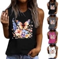 thumbnail image 1 of Pxxlle Casual Tank Tops for Women Fashion Flower Graphic Tank Shirts Comfy Cotton Sleeveless Tank Top Loose Fitted Round Neck Summer Going Out Tops White L, 1 of 5