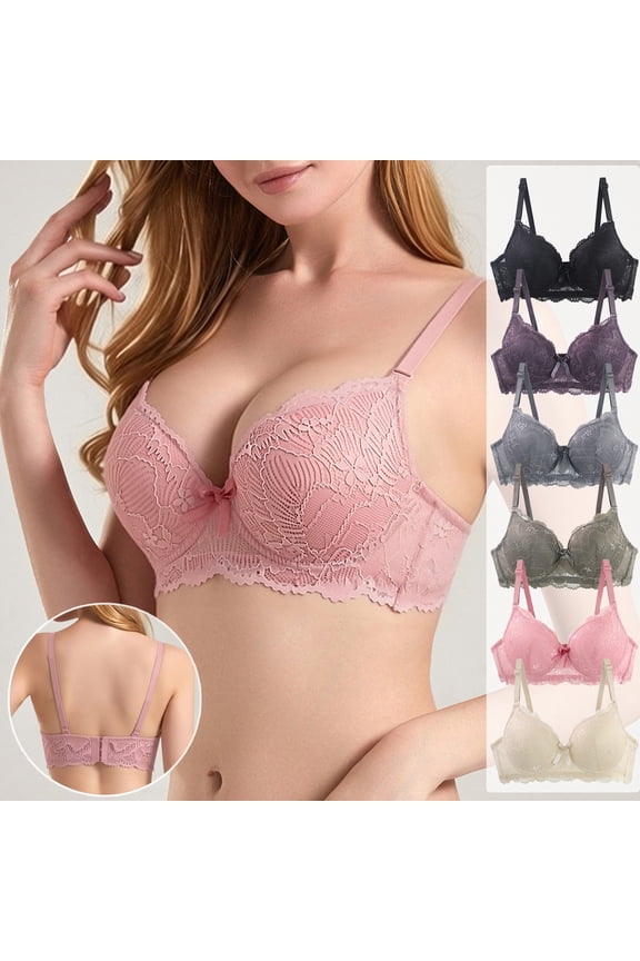 Lace Bras for Women Underwire Plus Size Everyday Bra Lightweight Push Up Plunge Bralettes Army Green 95C