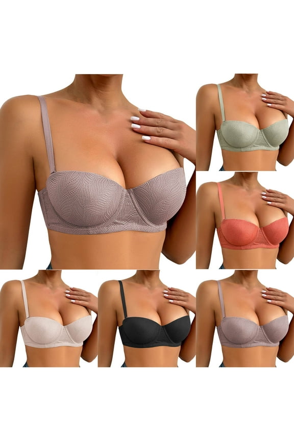 Lace Bras for Women Underwire Push Up Bra Plus Size Full Coverage Everyday Bralettes for Large Breast Black 80B