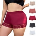 thumbnail image 1 of Pxxlle Lace Trim Boyshort Panties for Women Plus Size High Waisted Briefs Comfort Full Coverage Everyday Underpants Wine XXXL, 1 of 4
