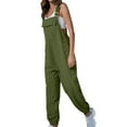 thumbnail image 1 of Pxxlle Overall for Women Summer Casual Adjustable Strap Bib Jumpsuits with Pockets Solid Color Cinch Button Long Pants Overalls, 1 of 7