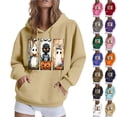 thumbnail image 1 of Pxxlle Plus Size Hoodies for Women Cute Graphic Sweatshirts with Hood Oversized Long Sleeve Fall Hoodie Sweatshirt with Pockets for Holiday Black L, 1 of 6