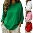 thumbnail image 1 of Pxxlle Plus Size Tops for Women Casual Spring Long Sleeve Shirt Loose Fit Button Up Shirts Solid Color Basic Tees Pink XL, 1 of 7