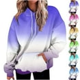 thumbnail image 1 of Pxxlle Plus Size Women's Hooded Sweatshirts Fashion Gradient Graphic Hoodies Loose Fit Drop Shoulder Long Sleeve Pullover Tops with Pockets Light Blue XXL, 1 of 8