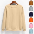 thumbnail image 1 of Pxxlle Plus Size Women's Sweatshirt Casual Crewneck Fall Shirts Loose Fitted Long Sleeve Pullover Tops Solid Color Fall Winter Loungewear Gray XXL, 1 of 6