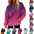 thumbnail image 1 of Pxxlle Plus Size Womens Hoodie Sweatshirts Fashion Gradient Graphic Hoodies Oversized Long Sleeve Pullover Tops with Pockets Khaki XL, 1 of 5