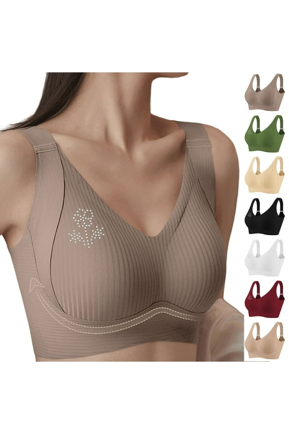 Seamless Bras for Women Plus Size Push Up Everyday Bra Comfy No Underwire Bralettes Full Coverage Bras for Large Bust XL