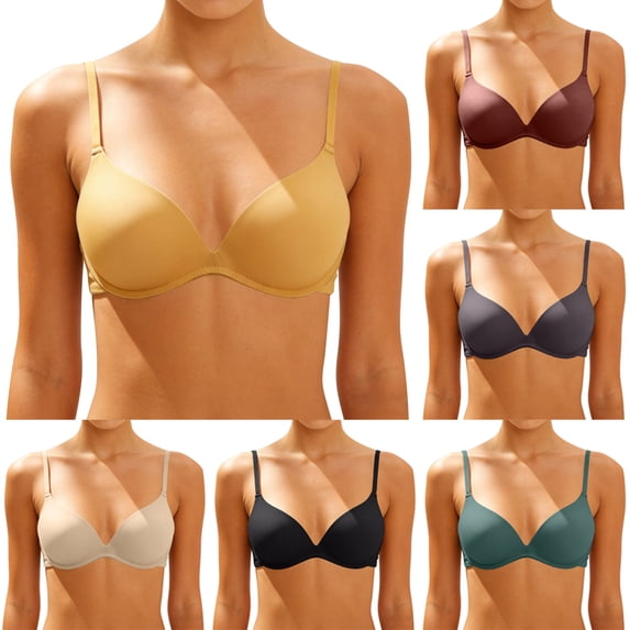 Pxxlle Seamless Bras for Women Wireless Supportive T Shirt Bra Comfort Full Coverage Everyday Bralettes 34 Black