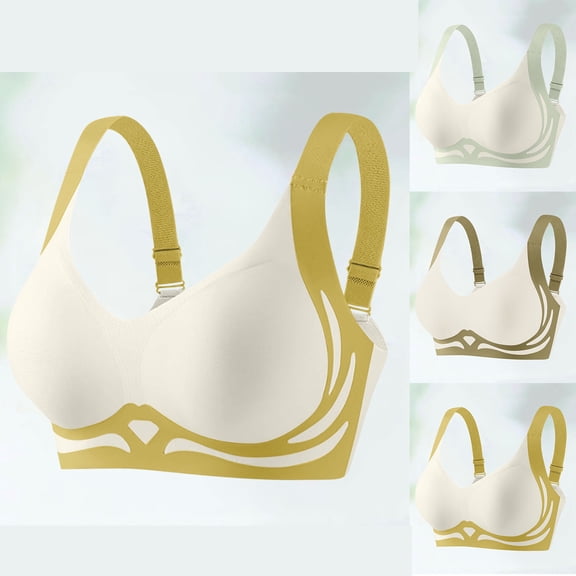 Pxxlle Seamless Wireless Bras for Women Plus Size Push Up Everyday Bra Adjustable Straps Full Coverage Bralettes XXXXL Light Blue