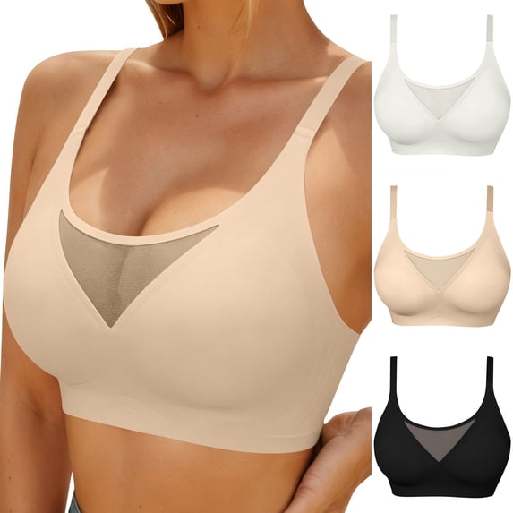Pxxlle Sports Bras for Women Seamless Wireless Yoga Bra Comfortable Full Coverage Supportive Bralettes XXL Black
