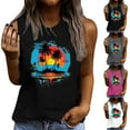 thumbnail image 1 of Pxxlle Tank Top for Women Hawaii Print Tank Tops Loose Fitted Sleeveless Beach Vacation Tops Casual Crewneck Going Out Tanks Gray XXL, 1 of 5
