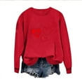 thumbnail image 1 of Pxxlle Valentines Day Sweatshirts Women Red Love Heart Graphic Sweatshirt Loose Fit Long Sleeve Holiday Tops Red XL, 1 of 7