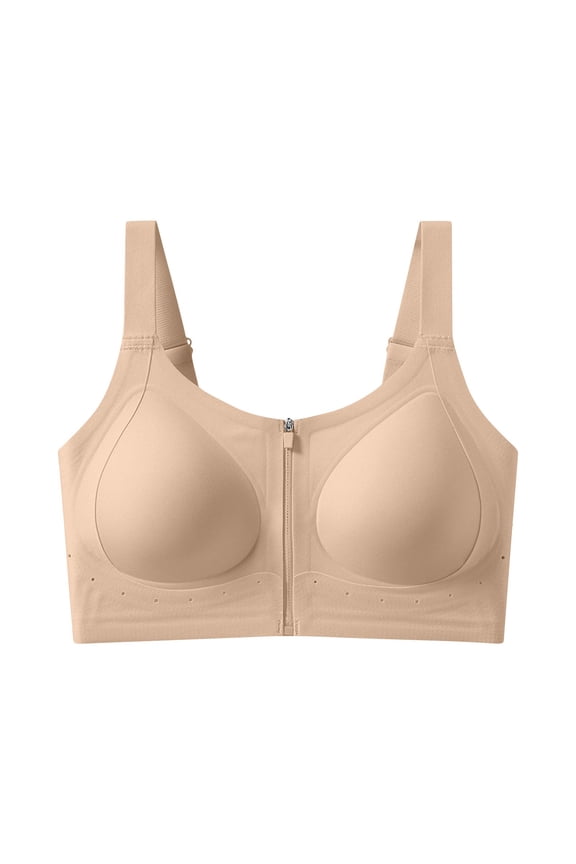 Womens Jelly Bras Wireless Front Closure Everyday Bra Comfortable Full Coverage Lift Up Bralettes Beige L