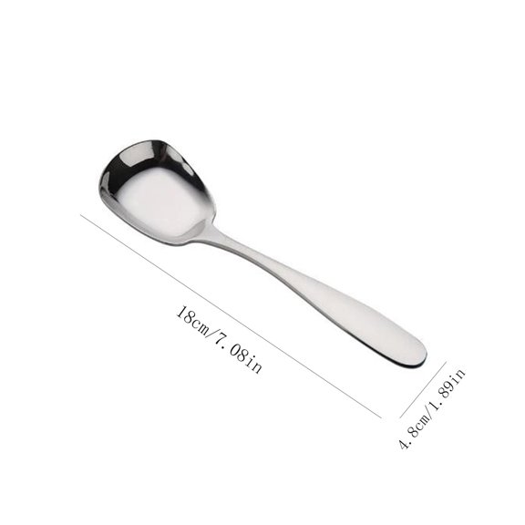 10 Pack Stainless Steel Spoon, Flat Bottom Dessert Spoon, Rust-Proof Rice Spoon, Ergonomic Handle for Home Use, Perfect for Soups, Yogurt, Iced Coffee