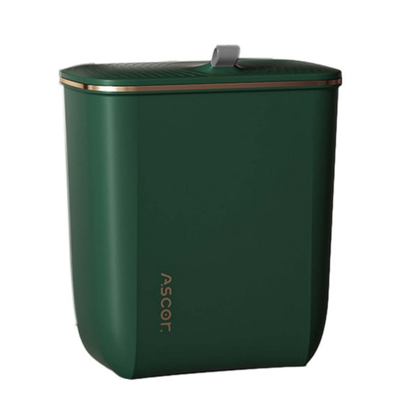 Pxyqht 2.4 Gallon Kitchen Trash Can with Lid, Hanging Compost Bin for Kitchen Cabinet, Odorless Food Waste Container for Bathroom RV Laundry and Camping Use