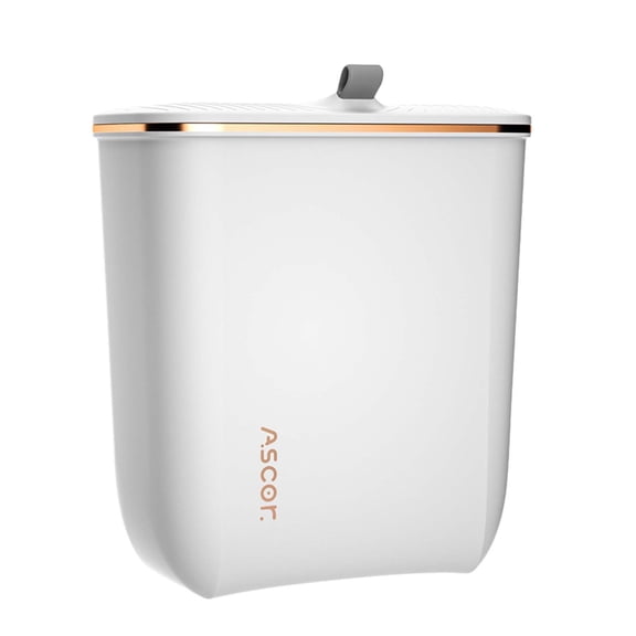 Pxyqht 2.4 Gallon Kitchen Trash Can with Lid, Hanging Compost Bin for Kitchen Cabinet, Odorless Food Waste Container for Bathroom RV Laundry and Camping Use