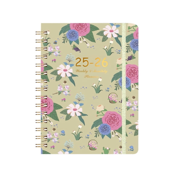 Pxyqht 2025 Personalized Weekly and Monthly Planner Flower Design High-Quality Hardcover Notebook for Organization and Goal Tracking A5 Size with Ample Writing Space