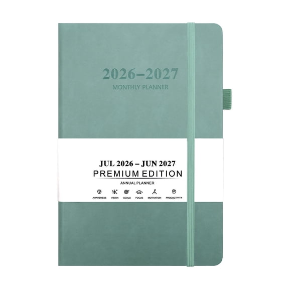 Pxyqht 2026-2027 Bilingual A5 Planner Notebook for Daily Weekly Monthly Scheduling Goal Setting Task Tracking Ideal for Professionals and Students