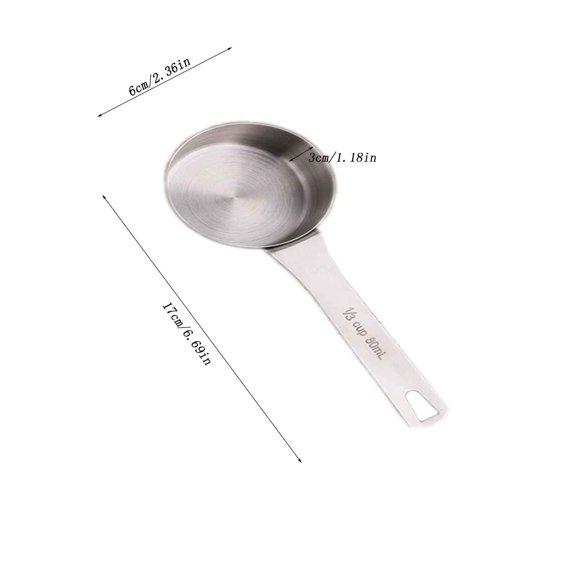 Pxyqht 304 Stainless Steel Coffee Spoon with Graduation 30ml 80ml for Measuring Coffee Powder and Baking Ingredients Ergonomic Handle Kitchen Tool Gift Idea for Coffee Lovers