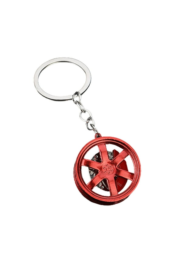 Alloy Car Wheel Keychain Tire Rim Pendant Cool Gift for Car Lovers Durable Keyring Accessory for Keys Bags and More