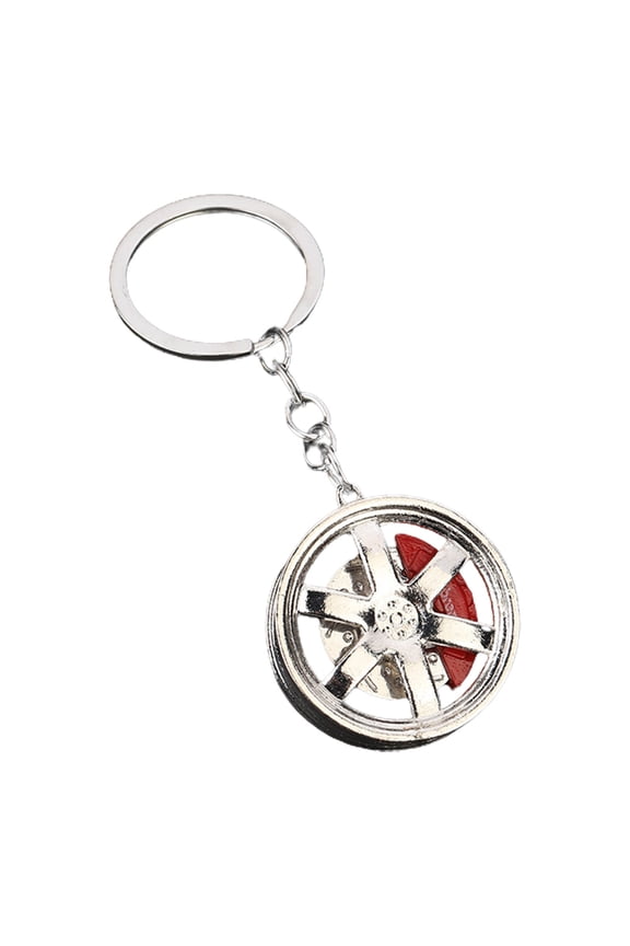 Alloy Car Wheel Keychain Tire Rim Pendant Cool Gift for Car Lovers Durable Keyring Accessory for Keys Bags and More